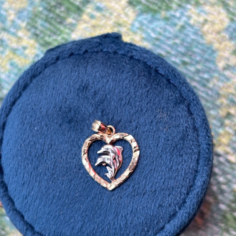 10k Gold and Silver Heart Pendant